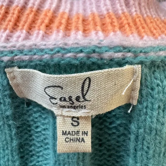 Easel Colorful Patchwork Cardigan - Picture 3 of 3